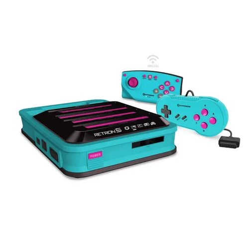Vista 3 de Hyperkin RetroN 5 HD Gaming Console for GBA Gbc GB Super NES Super Famicom Genesis Mega Drive Master System (Hyper Beach) - Super NES