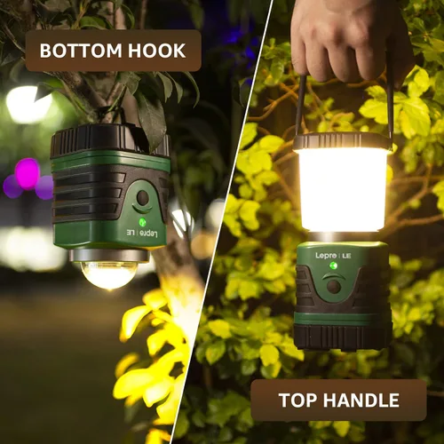 Vista 8 de LE Bundle - 2 artículos: linterna de camping LED de 1000LM recargable, banco de energía de 4400 mAh y linterna de camping recargable LED, 7 modos
