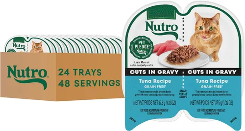 Vista 13 de NUTRO Cortes de comida húmeda natural para gatos sin granos* en salsa de pollo, (24) bandejas de 2.64 onzas Perfect Portions