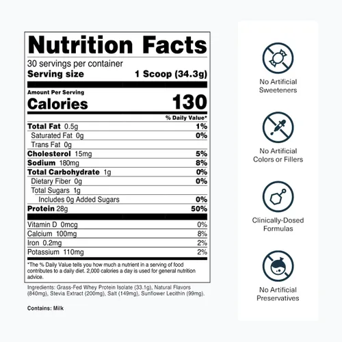 Vista 8 de Transparent Labs Aislado de proteína de suero alimentado con pasto, vainilla francesa, creatina HMB, sin sabor