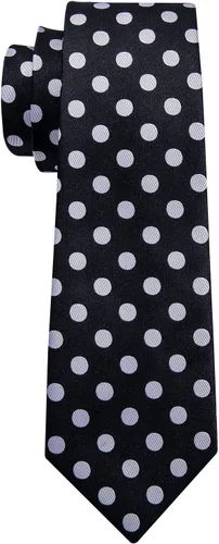 Vista 114 de Barry.Wang Corbatas de seda para hombre, diseño de lunares, gemelos cuadrados de bolsillo, gemelos para negocios, boda