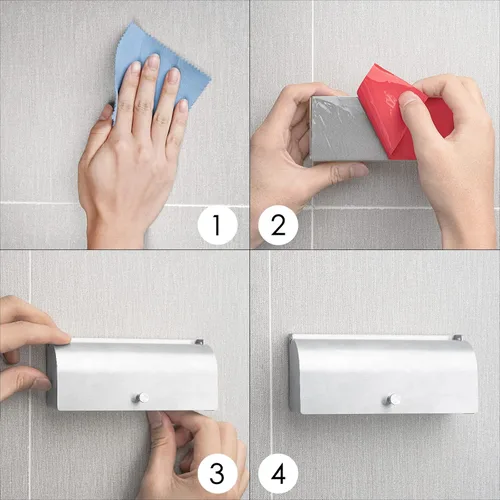 Vista 4 de Linkidea Soporte para cepillos de dientes con cubierta para baño, ducha, acero inoxidable, autoadhesivo, 6 ranuras, organizador de cepillos