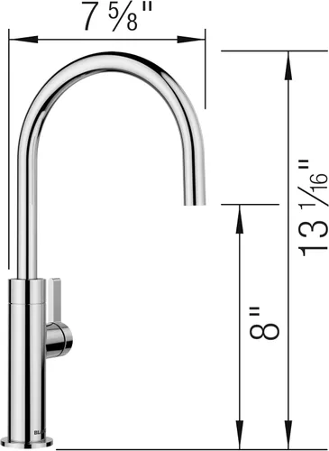 Vista 2 de Blanco 527490 Culina II Grifo para Bebidas con Sistema de Filtración Opcional - 1.5 GPM - Cromo