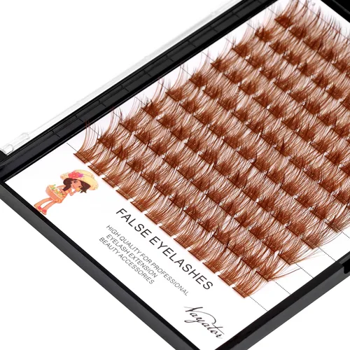 Vista 18 de Pestañas postizas de tallo ancho con varias pestañas falsas de colores D Curl de 10 a 20 mm para elegir, pestañas postizas profesionales