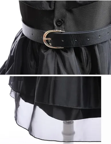 Vista 4 de YPGRMV Girl Wednesday Addams Fashion Cosplay Costume Skirt Birthday Present Dress Halloween t-Shirt