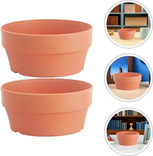 Vista 7 de 5 Pack round Plastic Flower Pot Set with Drainage Holes
