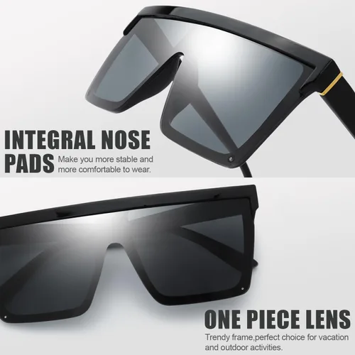 Vista 10 de The Fresh Gafas de sol cuadradas de una pieza con parte superior plana, lentes siameses