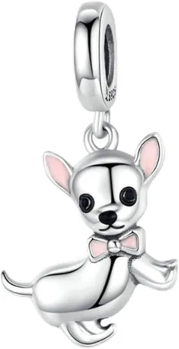 Vista 11 de Dije de plata de ley 925 para perro, dinosaurio, araña, gato, animal, delfín, ratón para pulsera Pandora Mariposa