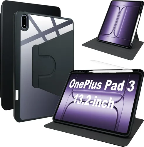 Vista 9 de Funda para OnePlus Pad 2 de 12.1 pulgadas, ultrafina y ligera, poliuretano de calidad, resistente a los arañazos, color negro