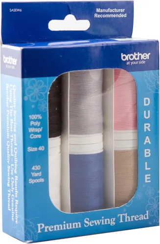 Vista 6 de Brother Máquina de coser GX37 de 37 puntadas, y SASEW6 Paquete de hilos de coser de alta calidad de 6 piezas, estabilizador soluble en agua SA520