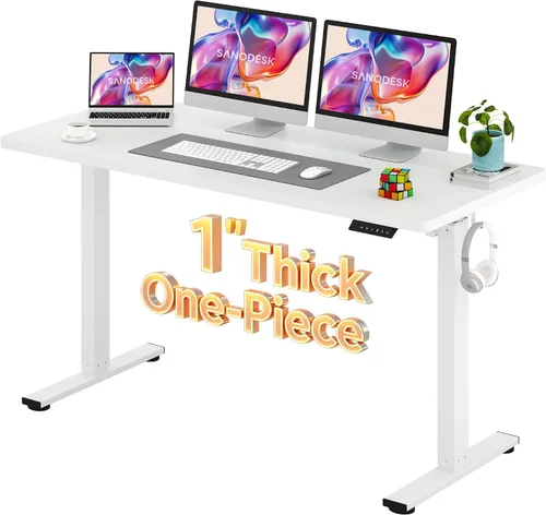 Vista 16 de SANODESK Escritorio Eléctrico de Pie de 40 x 24 pulgadas, Superficie de Una Pieza, Escritorio de Altura Ajustable con Controlador de 6 Botones Marco