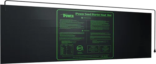 Vista 17 de iPower tapete térmico para plantón, tapete térmico hidropónico caliente con diseño impermeable duradero, estera de calor solamente, Negro