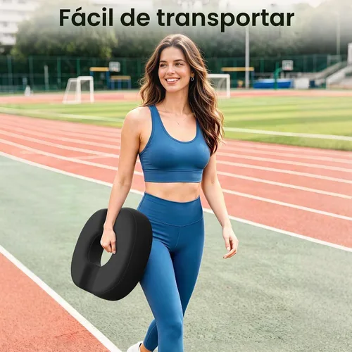 Vista 9 de Cojín de Asiento para Hemorroides en Forma de Dona Negro