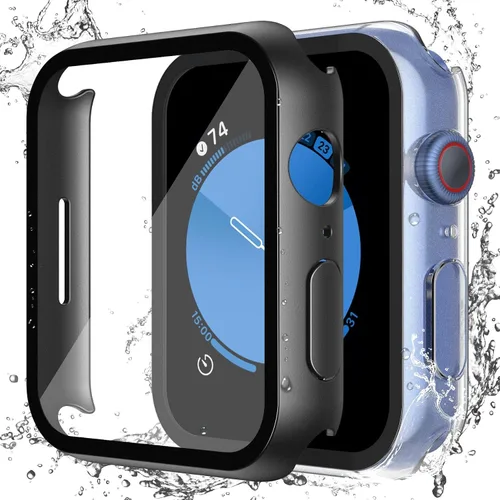 Vista 18 de Misxi Paquete de 2 fundas impermeables con botón diseñadas para Apple Watch Series 3 Series 2 de 38mm, funda rígida de policarbonato anticaídas
