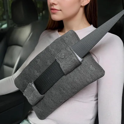 Vista 9 de Almohada para cinturón de seguridad poscirugía, almohada para puerto de quimioterapia para protector de pecho para pacientes de quimioterapia