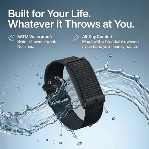 Vista 5 de Pulsera inteligente, rastreador de salud y fitness, monitor de corazón 24/7 y rastreador de sueño, pulsera multideporte con aplicación gratuita Negro