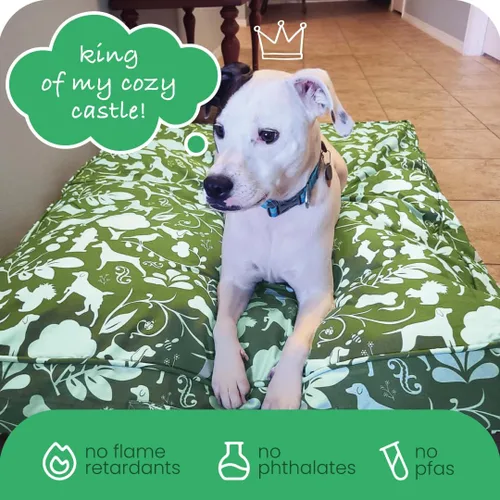 Vista 6 de Molly Mutt Amarillo by Morning - Funda de edredón para cama para perro, 100% algodón orgánico con certificación GOTS para cama de perro, cachorro