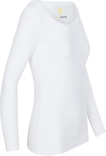 Vista 5 de Natural Uniforms Camiseta de manga larga extra ancha con cuello redondo para mujer