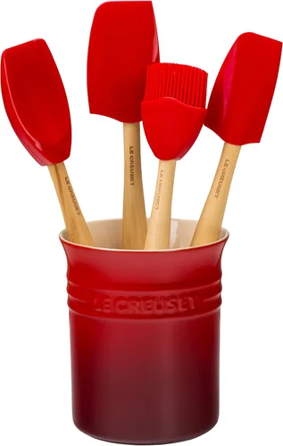 Vista 9 de Le Creuset Silicone Craft Series - Juego de utensilios con vajilla de gres, 5 piezas, blanco