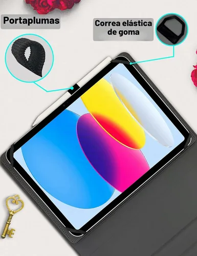 Vista 6 de Funda universal con teclado para 9.7", 10.1", 10.2", 10.5", 10.9", 11" Tablets iPad Samsung Fire Pixel Android 10.1 inch, 7 Color Rainbow Backlit