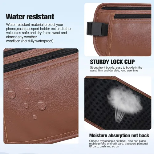 Vista 12 de DAITET Cinturón de dinero, soporte para pasaporte, cartera de viaje oculta segura con bloqueo RFID, riñonera encubierta (negro), Negro, Rfid