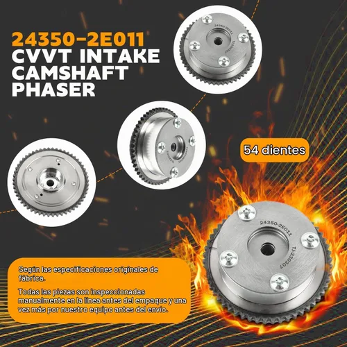 Vista 6 de PANGOLIN 24321-2E010 Kit de cadena de distribución con 2 piezas de engranaje de correa de sincronización de admisión y escape VVT para Kia Soul