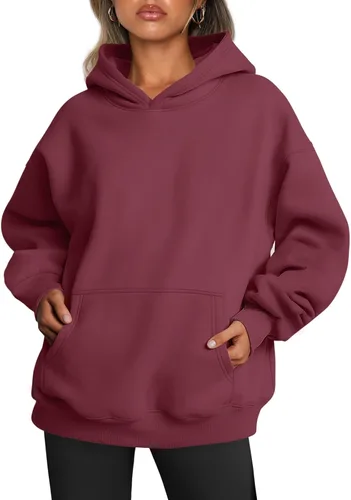 Vista 45 de Trendy Queen Sudaderas con capucha de gran tamaño para mujer, sudaderas de felpa para mujer, suéteres de moda de otoño, suéteres de invierno Lunares