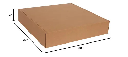 Vista 3 de BOX USA Cajas de envío pequeñas de 20 pulgadas de largo x 20 pulgadas de ancho x 4 pulgadas de alto, paquete de 25 unidades Caja de cartón