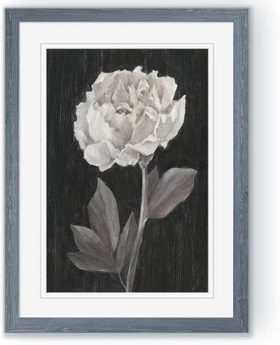 Vista 45 de Renditions Gallery- Lienzo enmarcado con flores blancas y negras Flores blancas y negras 1 juego/marco negro
