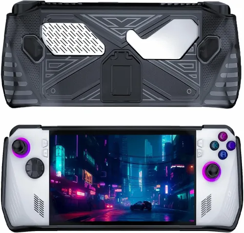 Vista 6 de ENCASED Juego de accesorios para Asus ROG Ally - Funda de mano con bolsa de transporte rígida y protector de pantalla de vidrio templado (negro)