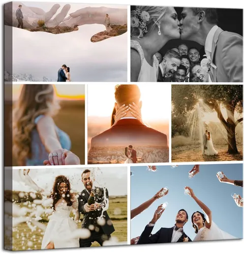 Vista 21 de ZHIYYHAO Impresiones en Lienzo Personalizadas con Tus Fotos Collage Enmarcado Cuadros Múltiples Personalizados en Lienzo Arte de Pared para Sala
