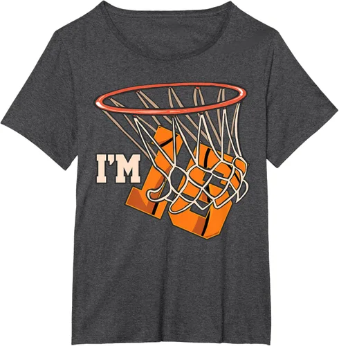 Vista 29 de Camiseta número 15 con temática de baloncesto para fiesta de cumpleaños, Negro, S