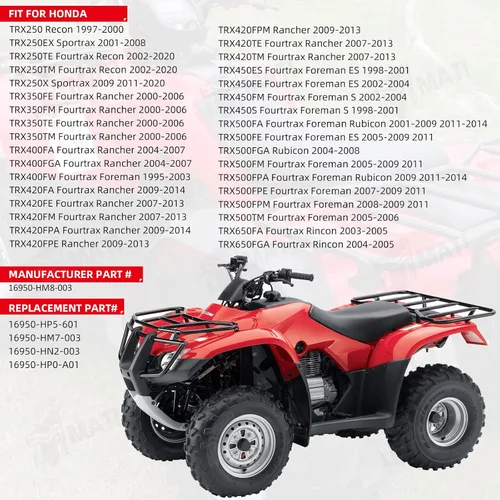 Vista 2 de M MATI Llave de combustible Petcock con conjunto de palanca para Honda TRX250 TRX350 TRX400 TRX420 TRX450 TRX500 TRX650 16950-HM8-003, pieza