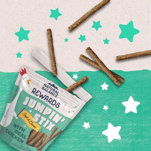Vista 4 de Natural Balance Premios con ingredientes limitados Jumpin' Stix, golosinas sin granos para perros adultos de todas las razas, receta de pollo, 10