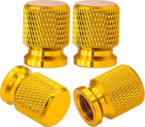 Vista 81 de 4 piezas de tapas de válvula de neumático con estilo púas, cubiertas de válvula de neumático universales de aleación de aluminio a prueba de polvo