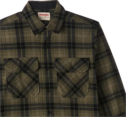 Vista 4 de Wrangler Authentics - Camisa de tela polar resistente de manga larga para hombre