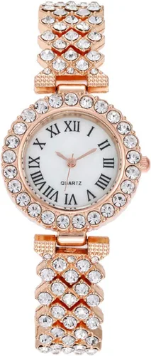 Vista 3 de CdyBox Señora elegante reloj de cuarzo con esfera pequeña con reloj de pulsera de diamantes conjunto vestido relojes de pulsera