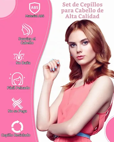 Vista 3 de Cepillo para alisar el cabello hacia atrás, cepillo de borde, set de peines y accesorios para el cabello 3 piezas, peine de cola de ratón
