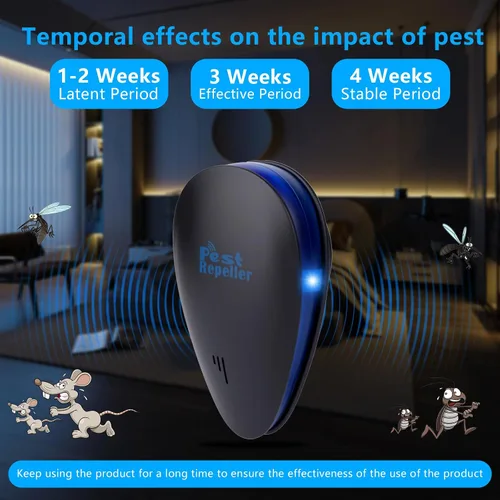 Vista 5 de 6 Pack 2026 Ultrasonic Repellent Indoor, Mouse Traps Insert Plug in, Pest Control Repellent Ant, Roach,Rodent, Mouse, Bugs, Mosquito, Spider, for