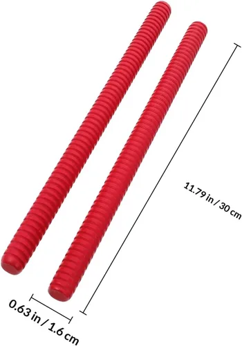 Vista 5 de Juego de palos de ritmo de madera, 2 unidades, instrumentos de percusión de madera (rojo)