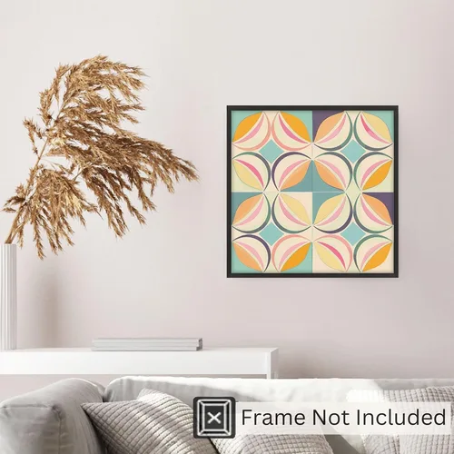 Vista 5 de Ethan Taylor Abstract Wall Art Prints Unframed Square Posters 'Retro 70s Hippie Pattern III' Retro Home Décor for Living Room, Bedroom, Office, 10