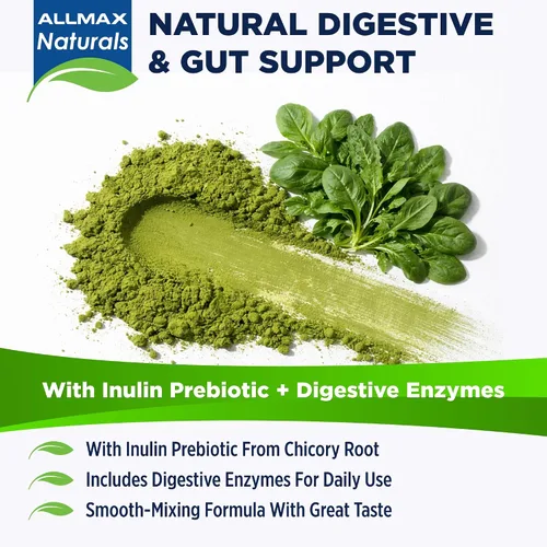 Vista 6 de ALLMAX CytoGreens Super Greens en polvo, té verde de bayas de acai, 60 porciones