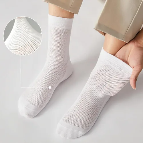 Vista 2 de J-BOX Men's 10-Pack Cotton Comfort Socks Breathable Quarter Cotton for Dress Socks Crew Thin Socks