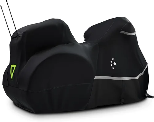 Vista 8 de Funda para motocicleta 420D resistente para todas las estaciones, universal, impermeable, protección al aire libre, 86" XL, funda para vehículo/negro