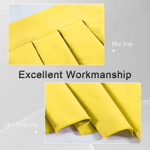 Vista 7 de Cenefas para Sala de Estar Amarillo Brillante Opacas con Bolsillo para Barra Cenefas para Ventanas, Paquete de 1 (Amarillo Brillante 39" An x 20" L)