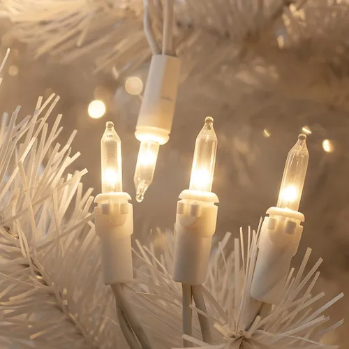 Vista 3 de Novelty Lights - Cadena de 100 mini luces incandescentes con bulbo, 50 pies, espaciadas cada 6 pulgadas, con cable blanco, con certificación UL