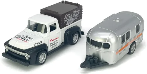 Vista 6 de VIIGER Camión Pickup Remolcador de Tráiler Juguete Cámper RV Autocaravana Juguetes para Niños Modelo de Auto de Metal Fundido a Presión