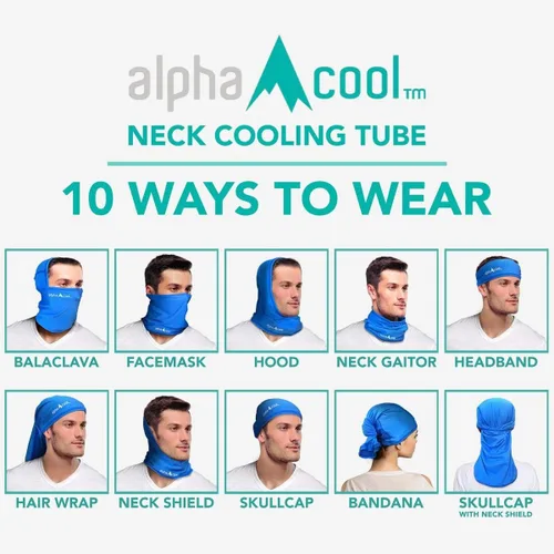 Vista 5 de AlphaCool Cooling Neck Gaiter Face Mask - Cools when Wet One Size Fits All