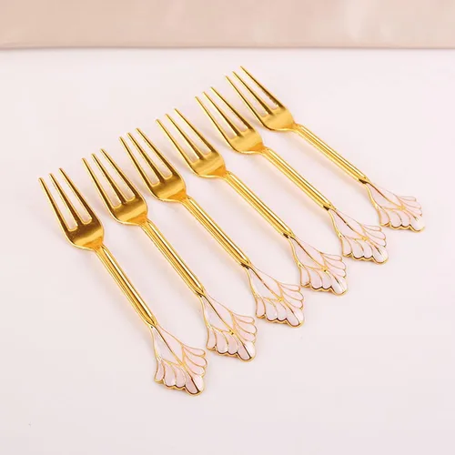 Vista 9 de Juego de cucharas para cena de postre de café, soporte con base de cisne con tenedores y cucharas para ensalada de pastel, cóctel, postre