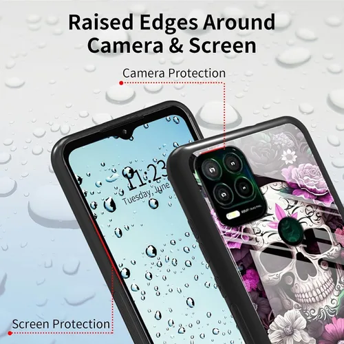 Vista 356 de Funda para Motorola Moto G Stylus 5G 2021 de vidrio templado, funda negra con diseño de mujer negra africana para mujeres y hombres, antiarañazos, a